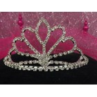 Pointed Silver Rhinestones Tiara Princess Crown Sweet 16 15th Birthday